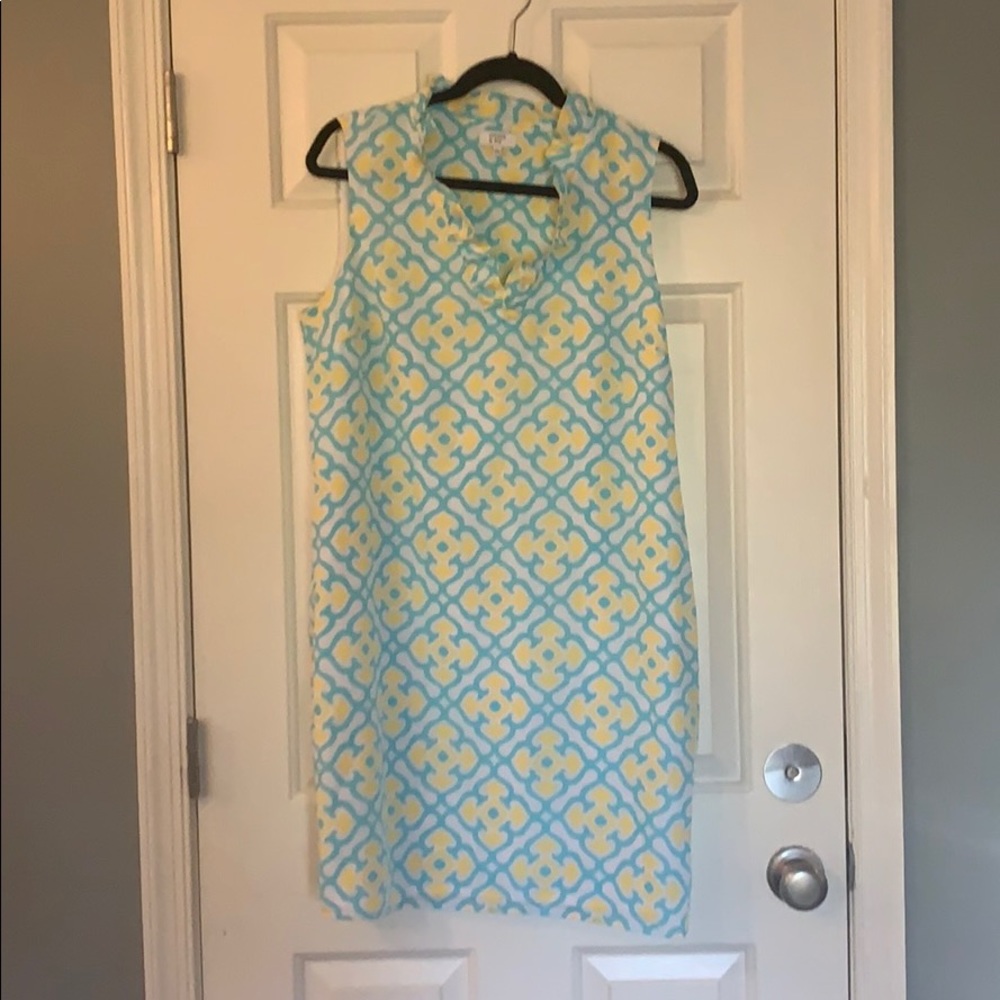 Crown & ivy dress blue and yellow